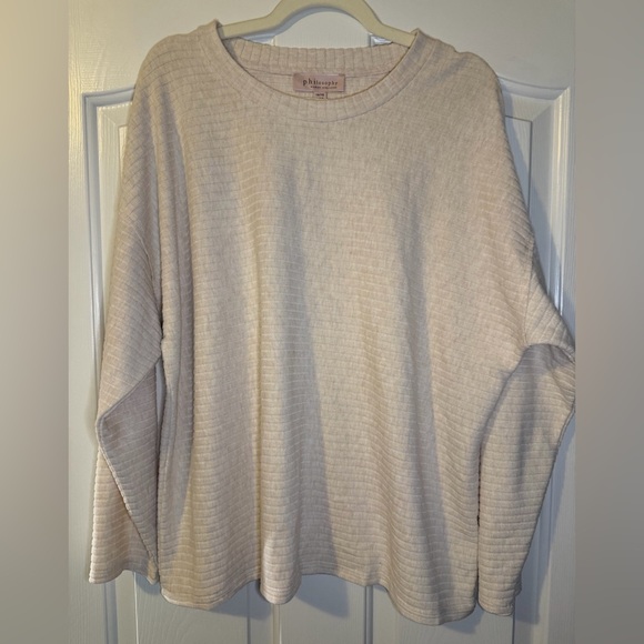 Philosophy Sweaters - Philosophy Cream Ribbed Knit Sweater